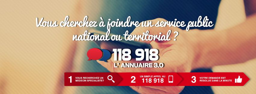 Pour trouver un numéro de téléphone, pensez au 118918