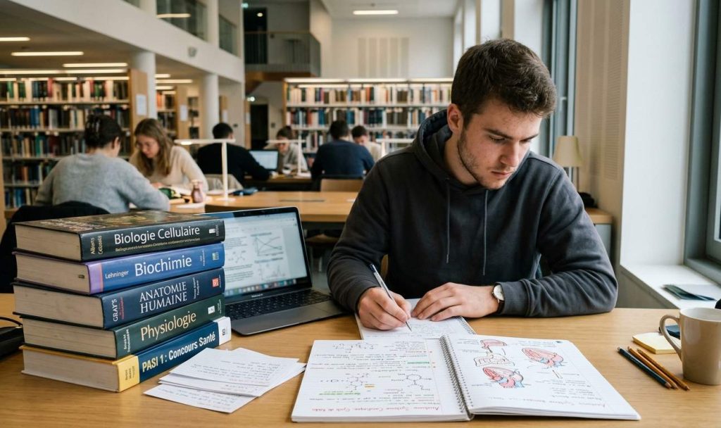 Étudiant préparant le concours de médecine