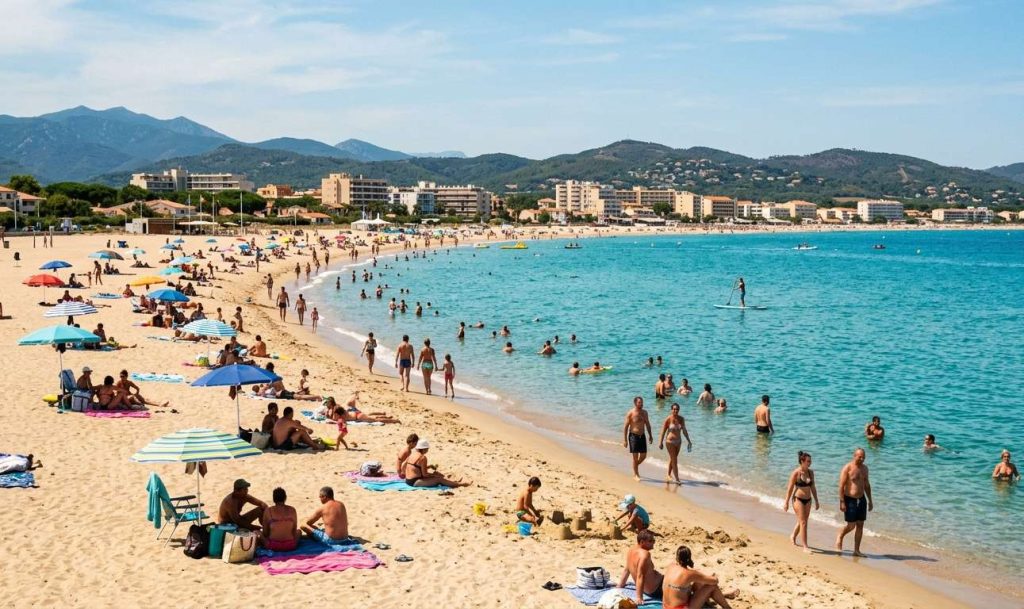 Plage de Saint-Cyprien ensoleillée
