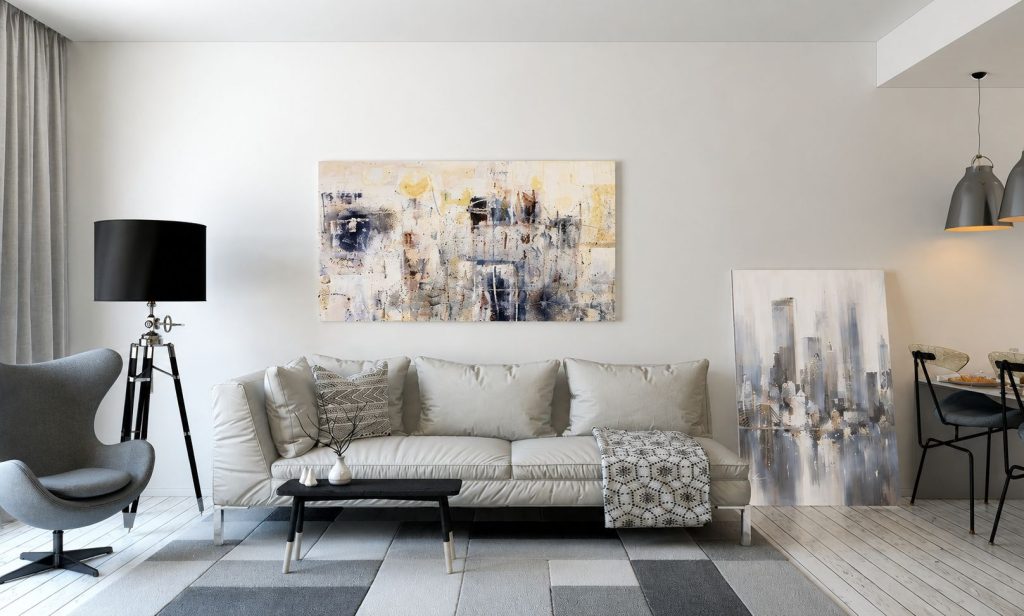 Salon moderne en home staging
